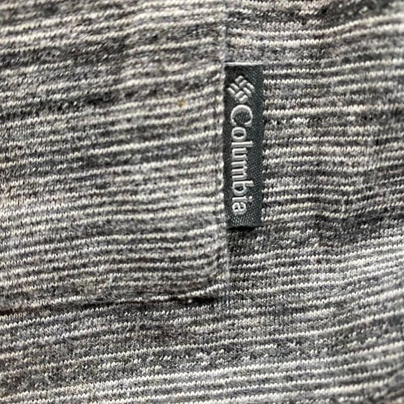 Columbia Women's T-Shirt Large Pullover Long Sleeve Gray Striped Athleisure Casu - Picture 7 of 9